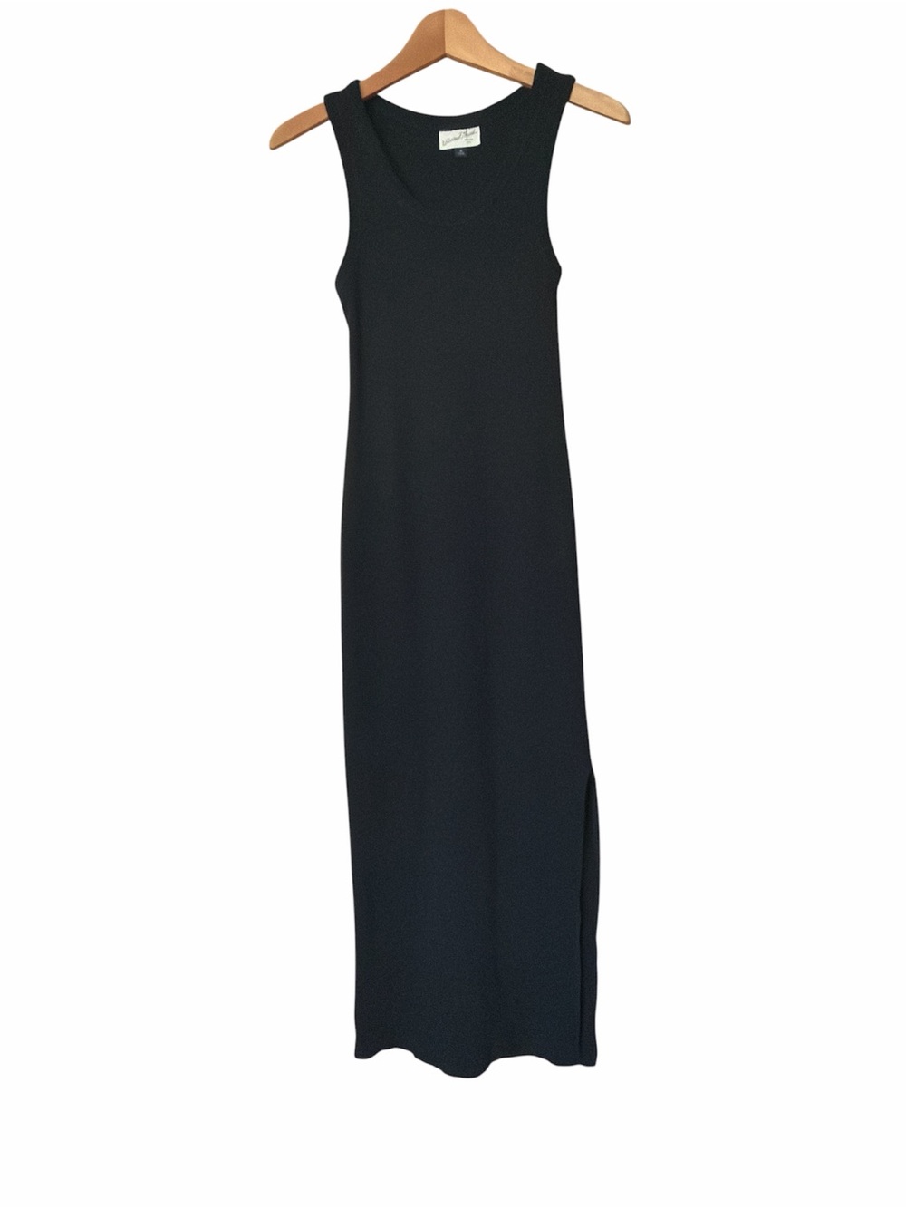 Universal Thread Women’s Black Ribbed Tank Maxi Dress with Side Slit